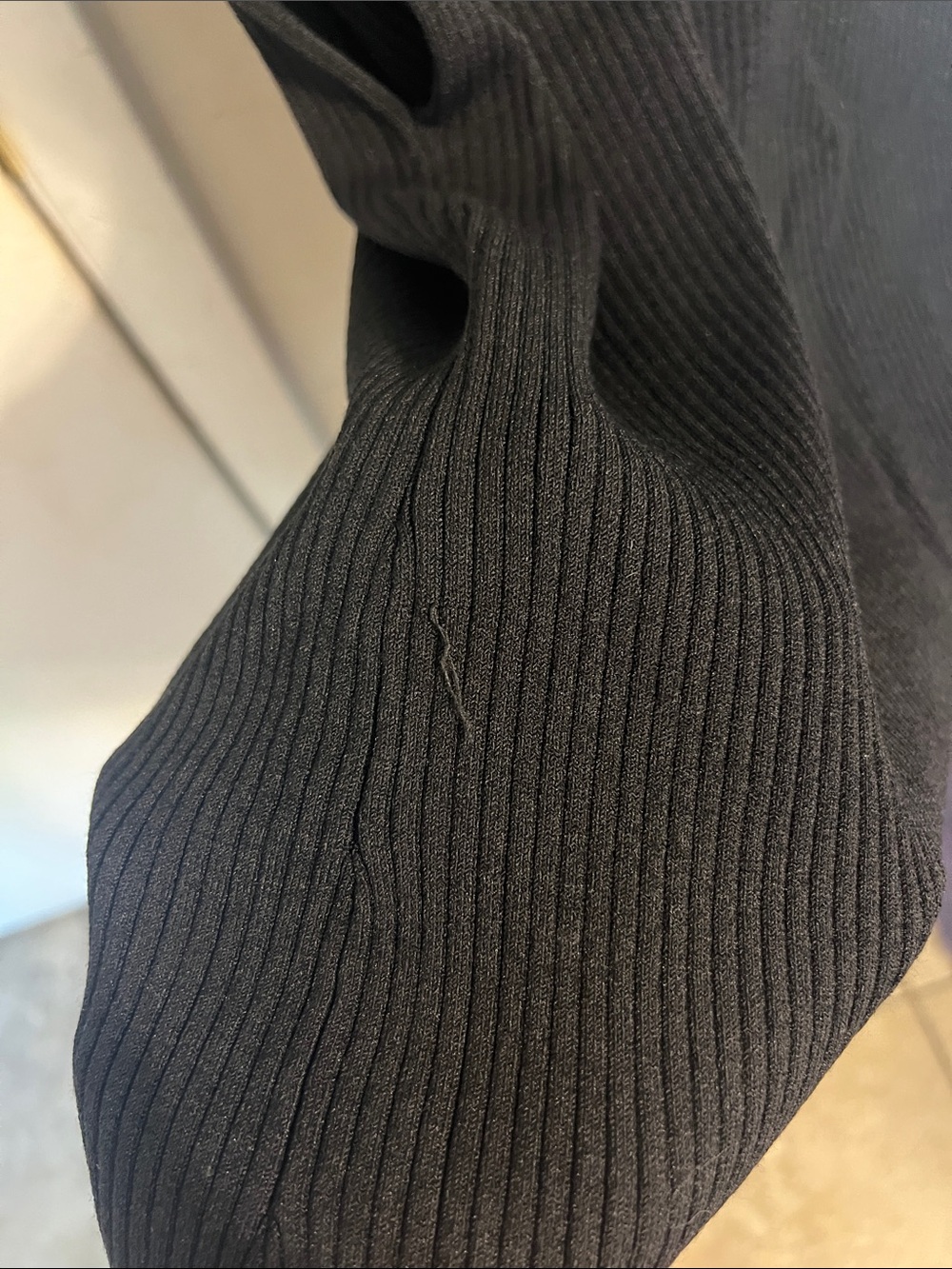 Express Black Ribbed Cap-Sleeve Tank Top - Picture 5 of 5
